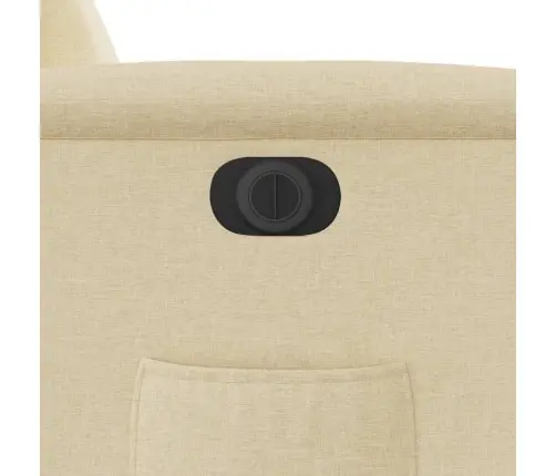 Elektrisks Atpūtas Krēsls, Atgāžams, Krēmkrāsas Audums Vidaxl