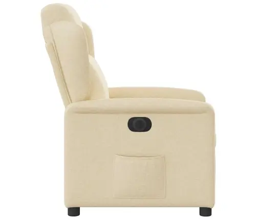 Elektrisks Atpūtas Krēsls, Atgāžams, Krēmkrāsas Audums Vidaxl