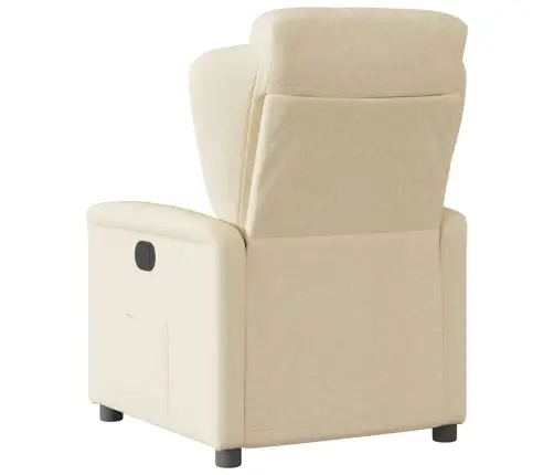 Elektrisks Atpūtas Krēsls, Atgāžams, Krēmkrāsas Audums Vidaxl