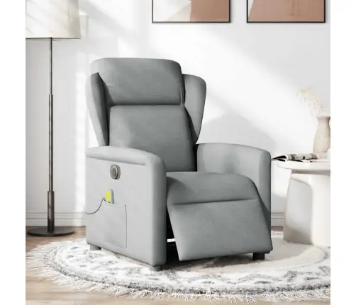 Elektrinis Masažinis Krėslas, Šviesiai Pilkas, Audinys