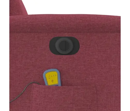 Elektrisks Masāžas Krēsls, Atgāžams, Vīnsarkans Audums Vidaxl