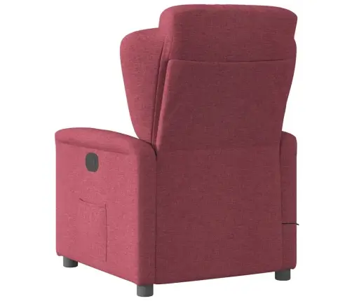 Elektrisks Masāžas Krēsls, Atgāžams, Vīnsarkans Audums Vidaxl