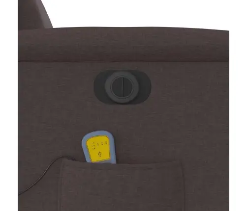 Elektrisks Masāžas Krēsls, Atgāžams, Tumši Brūns Audums Vidaxl