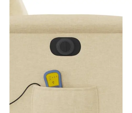 Elektrisks Masāžas Krēsls, Atgāžams, Krēmkrāsas Audums Vidaxl