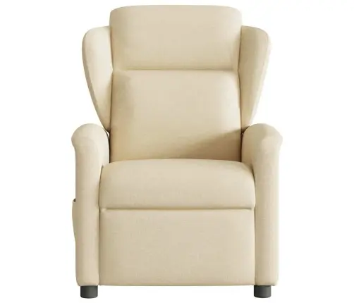 Elektrisks Masāžas Krēsls, Atgāžams, Krēmkrāsas Audums Vidaxl