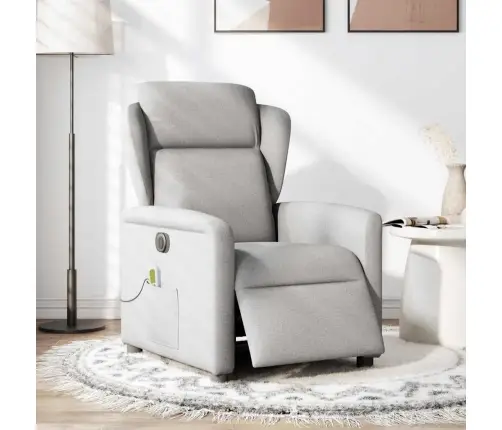 Elektrisks Masāžas Krēsls, Atgāžams, Mākonis Pelēks Audums Vidaxl