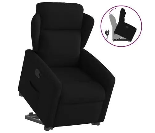 Atpūtas Krēsls, Paceļams, Atgāžams, Melns Audums Vidaxl Atpūtas Krēsls, Paceļams, Atgāžams, Melns Audums Vidaxl