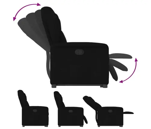 Atpūtas Krēsls, Paceļams, Atgāžams, Melns Audums Vidaxl Atpūtas Krēsls, Paceļams, Atgāžams, Melns Audums Vidaxl