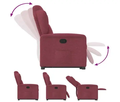 Atpūtas Krēsls, Paceļams, Atgāžams, Vīnsarkans Audums Vidaxl