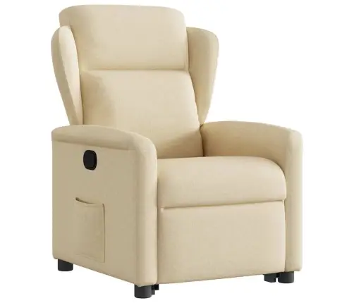 Atpūtas Krēsls, Paceļams, Atgāžams, Krēmkrāsas Audums Vidaxl