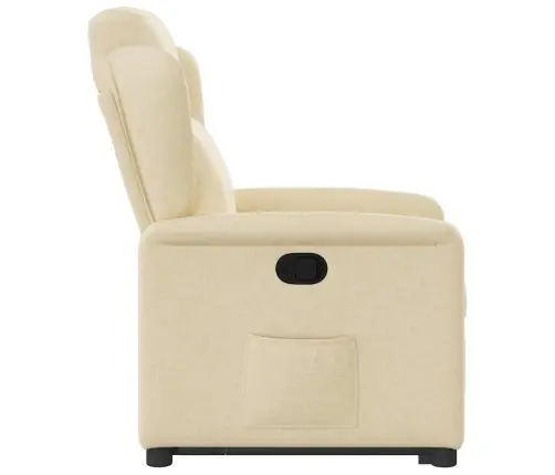 Atpūtas Krēsls, Paceļams, Atgāžams, Krēmkrāsas Audums Vidaxl