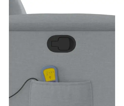 Masāžas Krēsls, Paceļams, Atgāžams, Gaiši Pelēks Audums Vidaxl