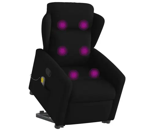 Masāžas Krēsls, Paceļams, Atgāžams, Melns Audums Vidaxl