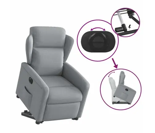 Elektriline Püsti Tõusmist Toetav Tugitool, Helehall Kangas