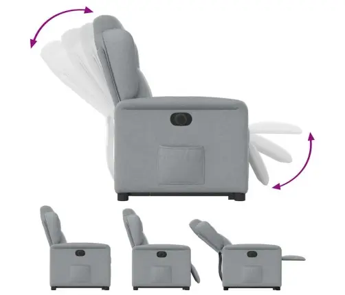 Elektriline Püsti Tõusmist Toetav Tugitool, Helehall Kangas