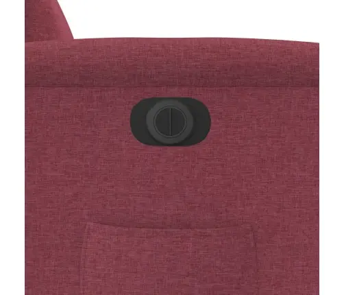 Elektrisks Atpūtas Krēsls, Paceļams/Atgāžams, Vīnsarkans Audums Vidaxl