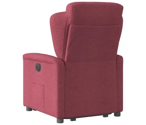 Elektrisks Atpūtas Krēsls, Paceļams/Atgāžams, Vīnsarkans Audums Vidaxl