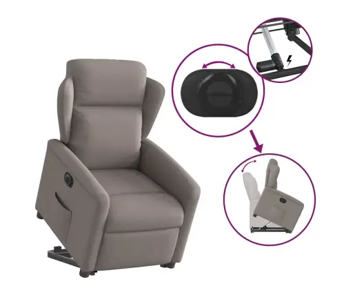 Elektrisks Atpūtas Krēsls, Paceļams/Atgāžams, Pelēkbrūns Audums Vidaxl Elektrisks Atpūtas Krēsls, Paceļams/Atgāžams, Pelēkbrūns Audums Vidaxl