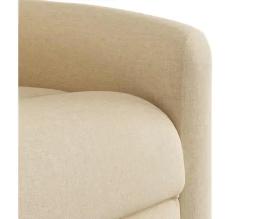 Elektrisks Atpūtas Krēsls, Paceļams/Atgāžams, Krēmkrāsas Audums Vidaxl