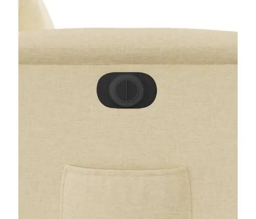 Elektrisks Atpūtas Krēsls, Paceļams/Atgāžams, Krēmkrāsas Audums Vidaxl