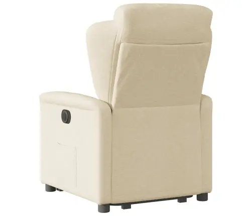 Elektrisks Atpūtas Krēsls, Paceļams/Atgāžams, Krēmkrāsas Audums Vidaxl
