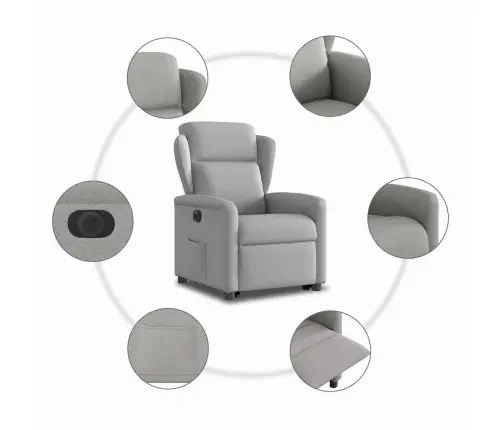 Elektrisks Atpūtas Krēsls, Paceļams, Atgāžams, Mākonis Pelēks Vidaxl