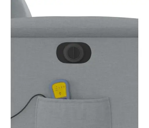 Elektrisks Masāžas Krēsls, Paceļams, Atgāžams, Pelēks Audums Vidaxl