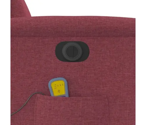 Elektrisks Masāžas Krēsls, Paceļams/Atgāžams, Vīnsarkans Audums Vidaxl