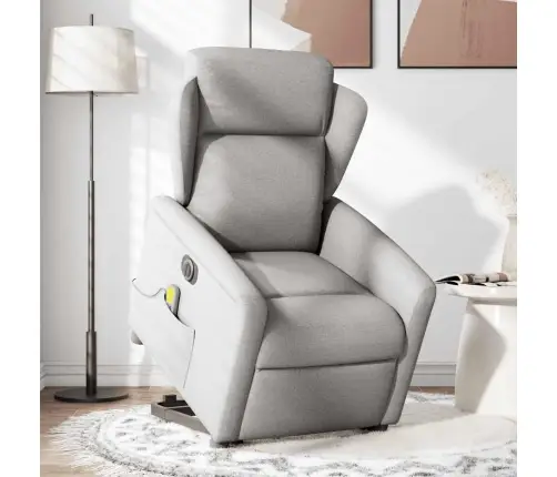 Atsistojantis Masažinis Krėslas, Pilkos Spalvos, Audinys