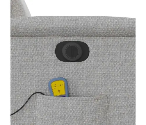 Atsistojantis Masažinis Krėslas, Pilkos Spalvos, Audinys