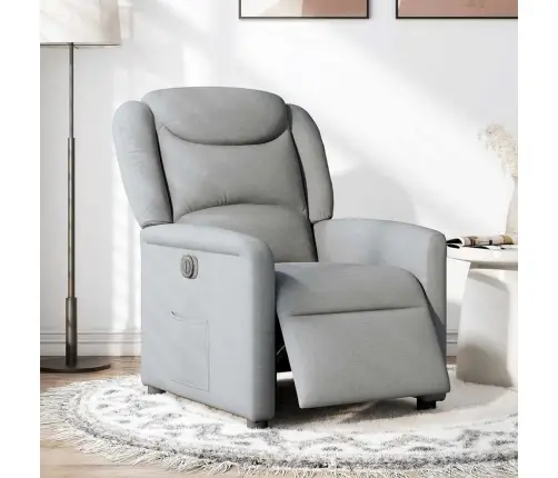 Elektrisks Atpūtas Krēsls, Atgāžams, Gaiši Pelēks Audums Vidaxl