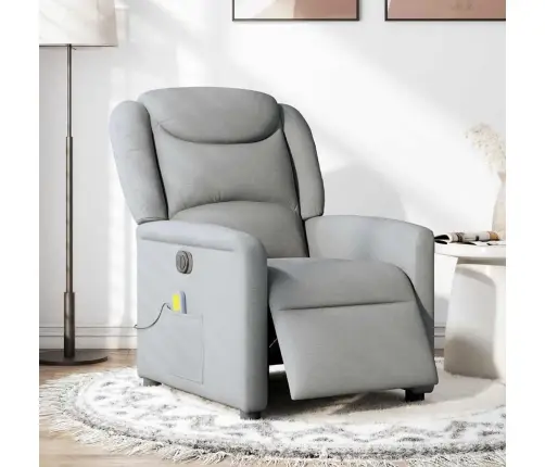 Elektrinis Masažinis Krėslas, Šviesiai Pilkas, Audinys