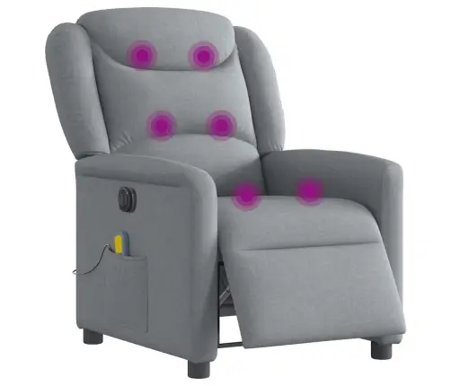 Elektrinis Masažinis Krėslas, Šviesiai Pilkas, Audinys