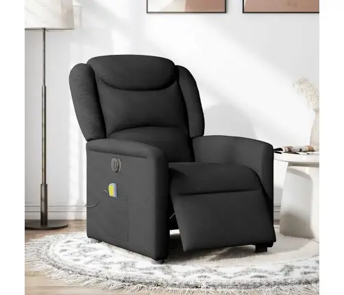 Elektrinis Atlošiamas Masažinis Krėslas, Juodas, Audinys