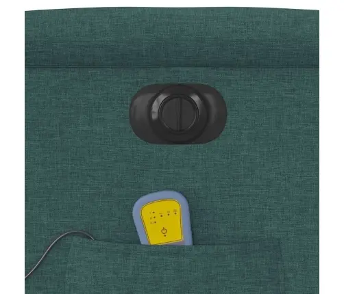 Elektrisks Masāžas Krēsls, Atgāžams, Tumši Zaļš Audums Vidaxl