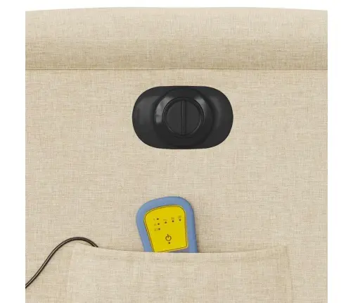 Elektrinis Atlošiamas Masažinis Krėslas, Kreminis, Audinys Elektrinis Atlošiamas Masažinis Krėslas, Kreminis, Audinys