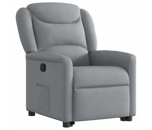 Atpūtas Krēsls, Paceļams, Atgāžams, Gaiši Pelēks Audums Vidaxl