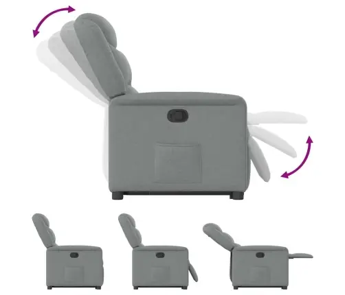 Atpūtas Krēsls, Paceļams, Atgāžams, Gaiši Pelēks Audums Vidaxl