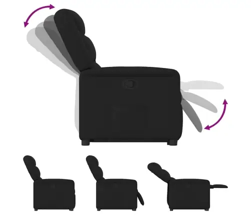 Atpūtas Krēsls, Paceļams, Atgāžams, Melns Audums Vidaxl