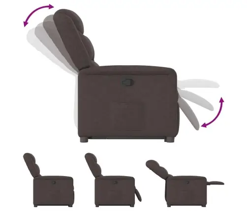 Atpūtas Krēsls, Paceļams, Atgāžams, Tumši Brūns Audums Vidaxl Atpūtas Krēsls, Paceļams, Atgāžams, Tumši Brūns Audums Vidaxl