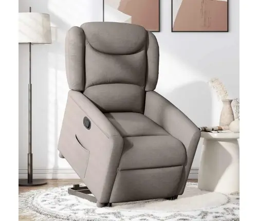 Atpūtas Krēsls, Paceļams, Atgāžams, Pelēkbrūns Audums Vidaxl