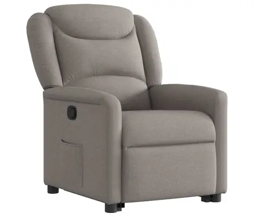 Atpūtas Krēsls, Paceļams, Atgāžams, Pelēkbrūns Audums Vidaxl