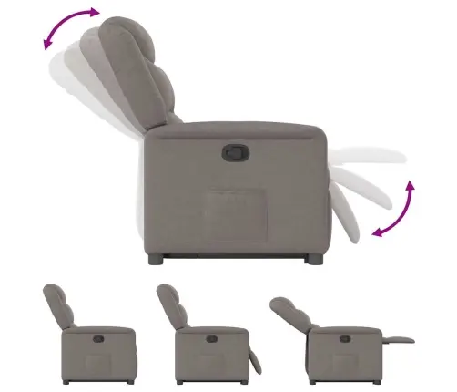 Atpūtas Krēsls, Paceļams, Atgāžams, Pelēkbrūns Audums Vidaxl