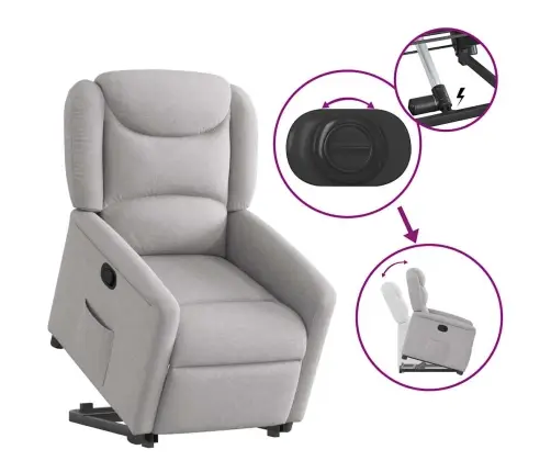 Atpūtas Krēsls Stāvus Krēsls Mākoņa Pelēks Audums Vidaxl