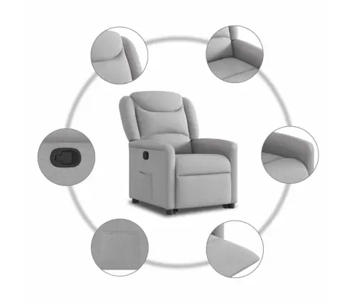 Atpūtas Krēsls Stāvus Krēsls Mākoņa Pelēks Audums Vidaxl