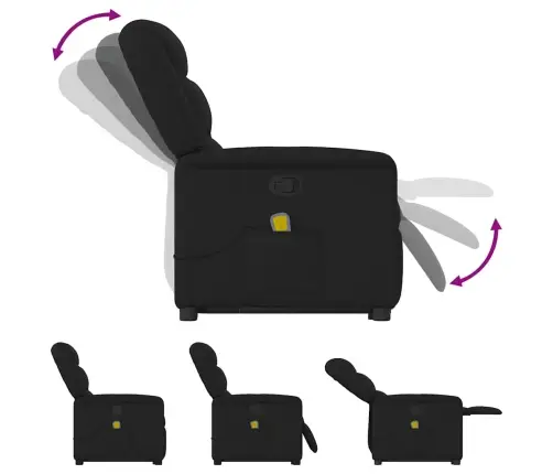 Püsti Tõusmist Toetav Massaažitool, Must, Kangas