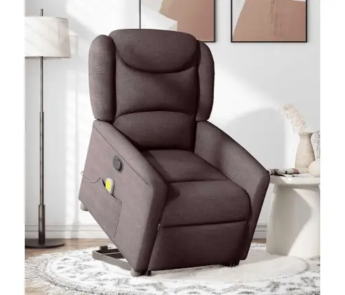 Püsti Tõusmist Toetav Massaažitool, Tumepruun, Kangas