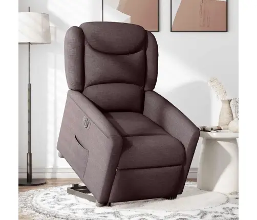 Elektrisks Atpūtas Krēsls, Paceļams/Atgāžams Tumši Brūns Audums Vidaxl Elektrisks Atpūtas Krēsls, Paceļams/Atgāžams Tumši Brūns Audums Vidaxl
