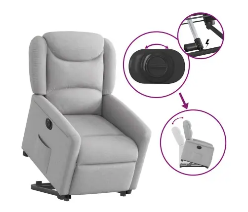 Elektriline Püstitõusmist Toetav Tugitool, Pilvehall, Kangas