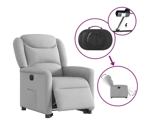 Elektriline Püstitõusmist Toetav Tugitool, Pilvehall, Kangas